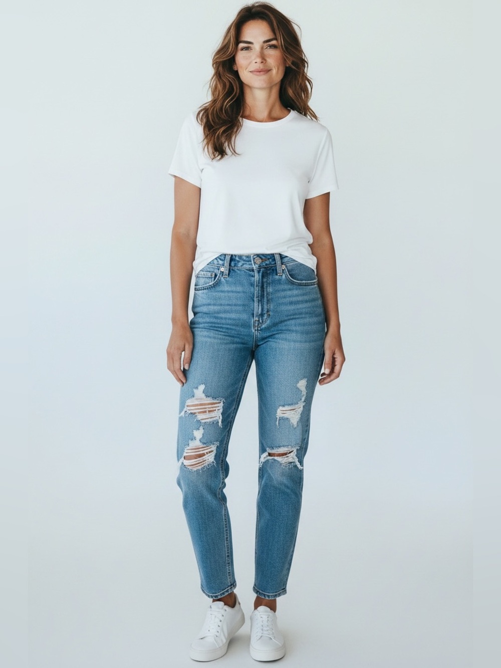 Levi's Light Blue Distressed Boyfriend Jeans